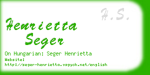 henrietta seger business card